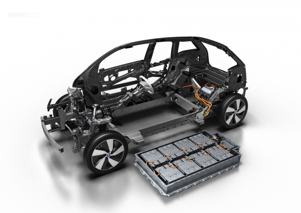 BMW i3 electric car with Samsung SDI square battery